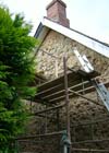 1) Beginning to restore a cob and stone wall