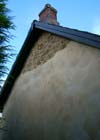 4) Finished wall, cob rendered with lime and stone repointed