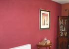 Lime plaster wall with 'breathable' natural paint